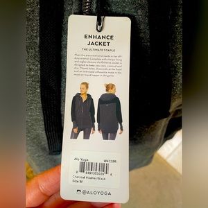 ALO YOGA ENHANCE JACKET SIZE M Charcoal/Heather/Black